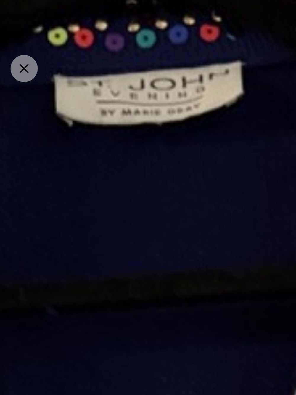St. John royal blue multi  Blazer with Multicolor Sequin Trim paillettes 12 L - Picture 8 of 8